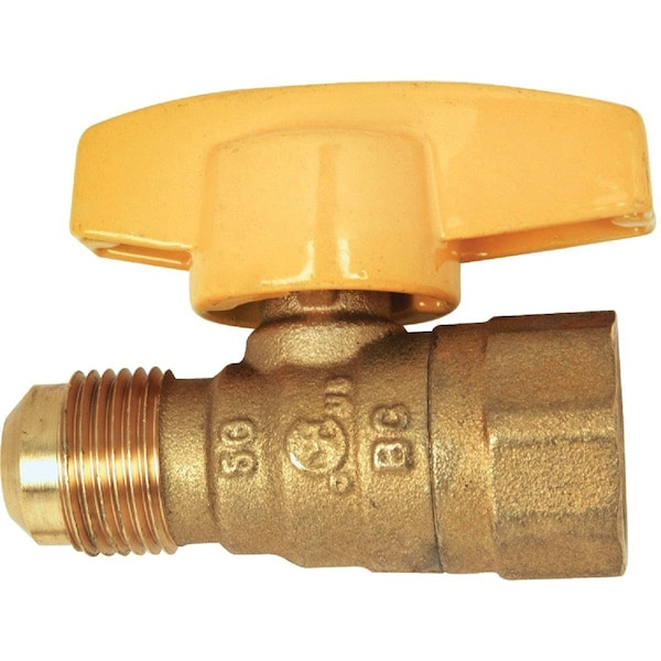 1/2 In. OD Male Flare x 1/2 In. FIP Forged Brass Gas Shutoff Valve